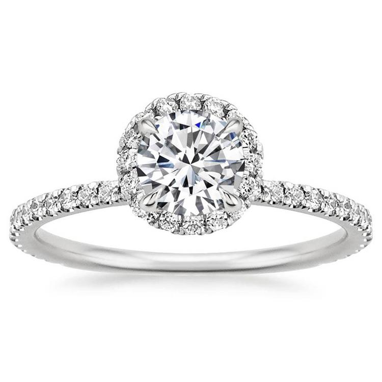 Nova Star(R) Sterling Silver 1ctw. Lab Grown Diamond Halo Ring