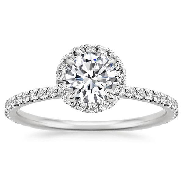 Nova Star(R) Sterling Silver 1ctw. Lab Grown Diamond Halo Ring