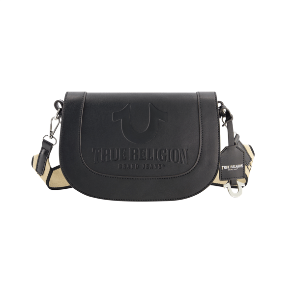 True Religion Debossed Logo Flap Crossbody Bag - image 