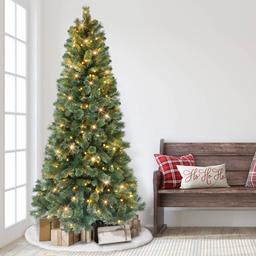 Puleo International 7.5ft. Pre-Lit Pine Christmas Tree