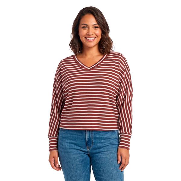Womens C''est La Vie Long Sleeve Dolman Stripe Tee - image 