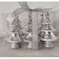 4in. Shatterproof Shiny Layered Silver Tree Ornaments - Set of 6 - image 1