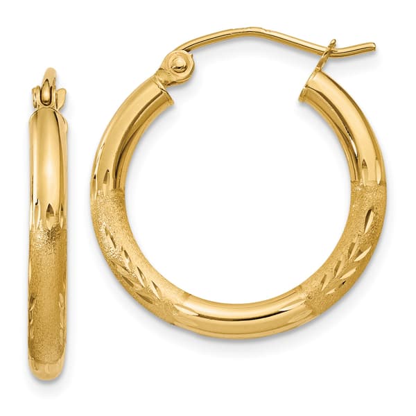 Gold Classics&#40;tm&#41; 14kt. Gold 20mm Polished Hoop Earrings - image 