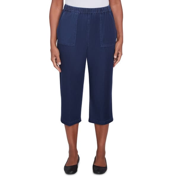Womens Alfred Dunner Free Spirit Knit Denim Capri Pants