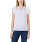 Petite NY Collection Double Flutter Sleeve Solid Airflow V Neck - image 1