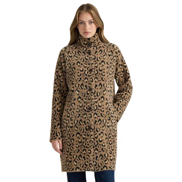 Womens NVLT Eyelash Strand Cheetah Coatigan