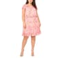Plus Size MSK Short Sleeve Floral Smock Waist A-Line Dress - image 3