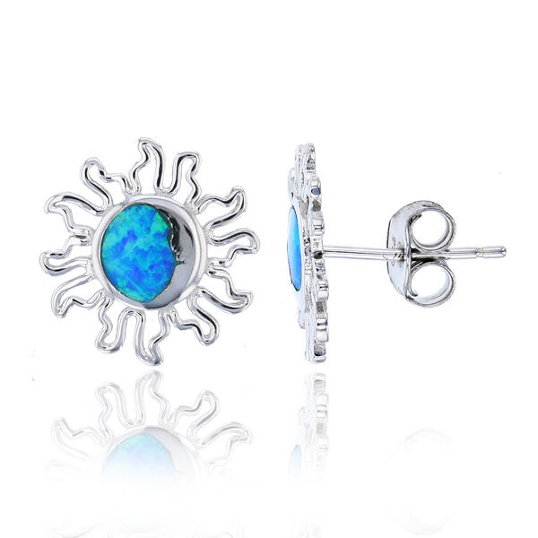 Gemstone Classics&#40;tm&#41; Created Opal Sun Earrings - image 