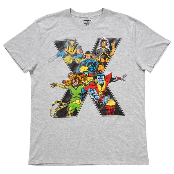 Young Mens Marvel X Men Team Graphic Tee - Heather Grey - image 
