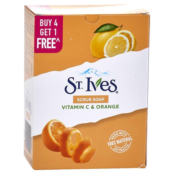 St. Ives 5pk. Vitamin C & Orange Scrub Bar Soap - image 