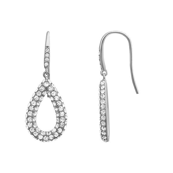 Candela Sterling Silver Crystal Teardrop Dangle Earrings - image 
