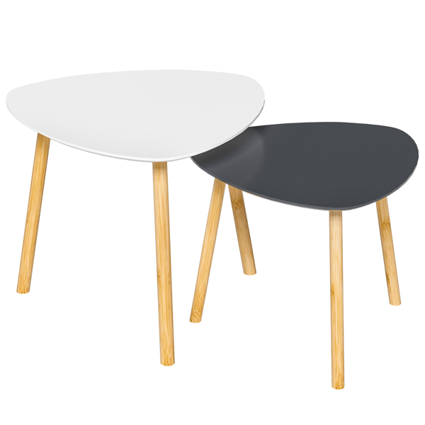 HomeRoots 22in. Grey & White Nested Tables - Set of 2