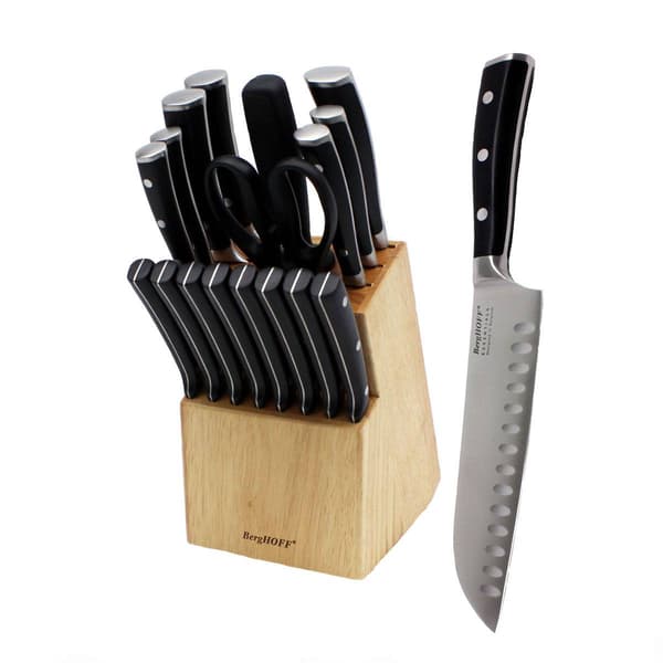BergHOFF Essentials 16pc. Kitchen Knife Set & Wood Dowel Block - image 
