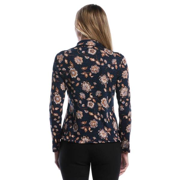 Womens Rafaella® Long Sleeve Floral Button Front Blouse