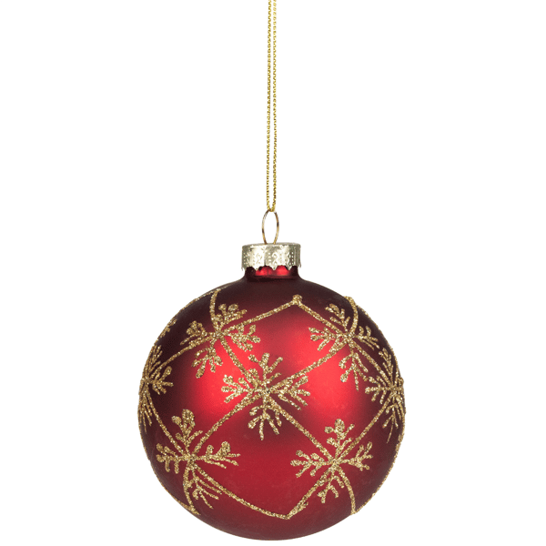 Northlight Burgundy Red Snowflake Glass Ball Christmas Ornament