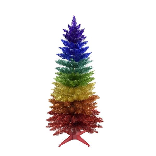 Kurt S. Adler 4ft. Foil Rainbow Christmas Tree - image 