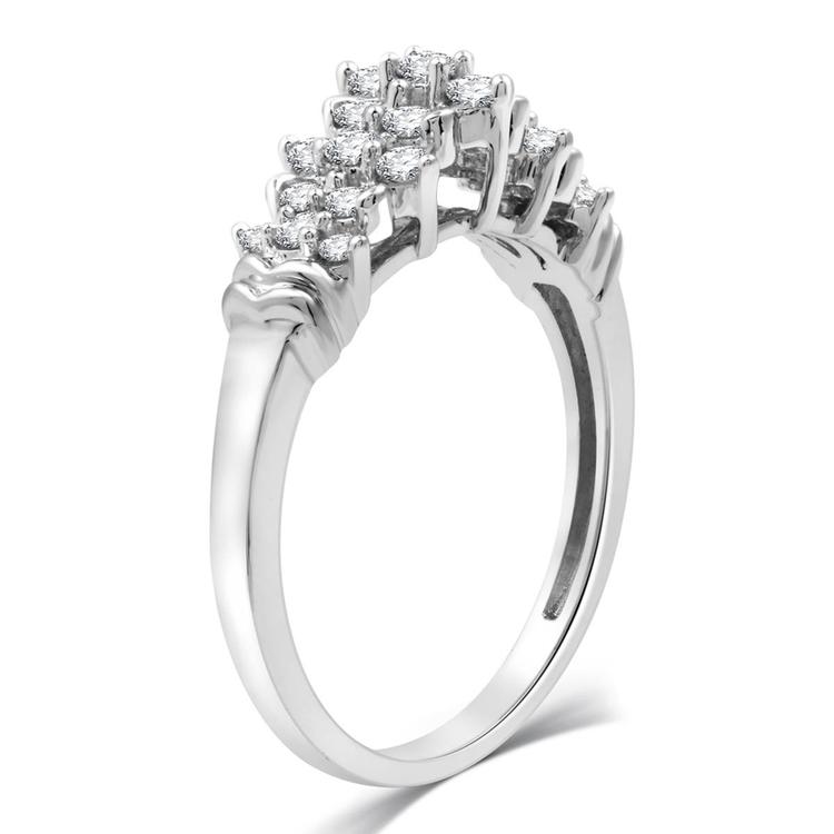 Nova Star® Sterling Silver Lab Grown Diamond Cluster Ring