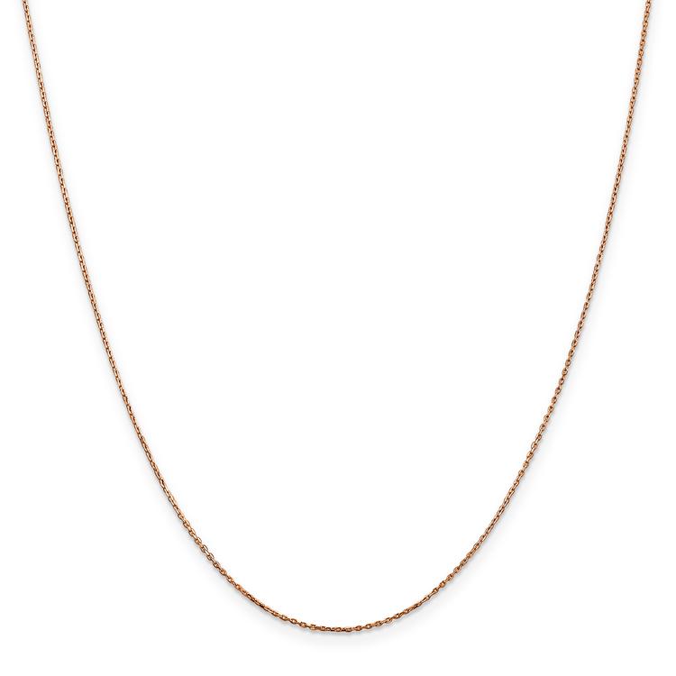 Gold Classics(tm) .8mm. Rose Gold Diamond Cut Cable Necklace