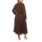Plus Size MSK Long Sleeve Tie Neck Foil Dot Tiered Maxi Dress - image 2
