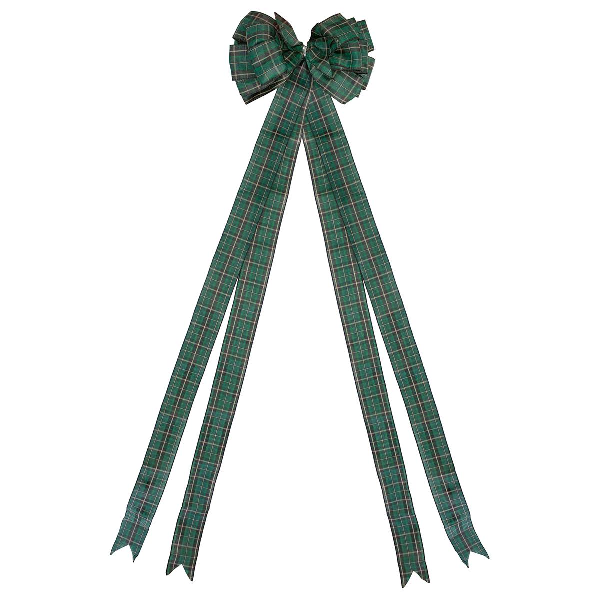 Northlight Seasonal 50in. Plaid 16 Loop Christmas Bow...