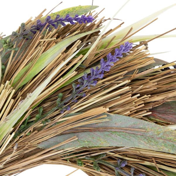 Northlight Seasonal Artificial Grass & Lavender Spring Wreath