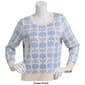 Womens Adrianna Papell Long Sleeve Floral Jacquard Sweater - image 3