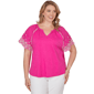 Plus Size Alfred Dunner Hothouse Florals Embroidered Sleeve Slub - image 1