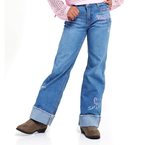 Girls &#40;7-16&#41; Wallflower&#40;R&#41; Girl Wide Leg Roll Up Hem Paris Jeans