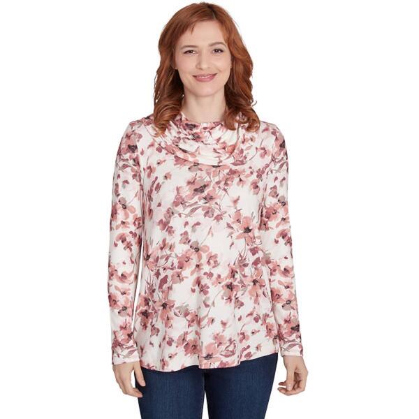 Womens Emaline Washington Long Sleeve Cowl Neck Top - image 