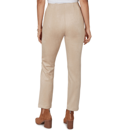 Womens Skye’s the Limit Champagne Holiday Faux Suede Pants