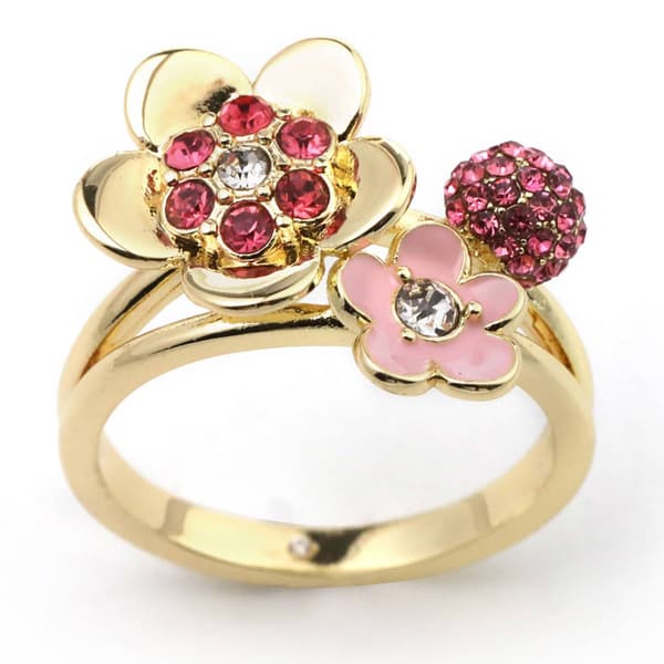 Ashley Cooper(tm) Gold-Tone Floral Cluster Ring w/ Accents - image 
