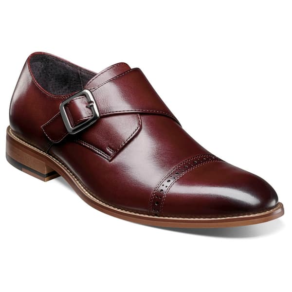 Mens Stacy Adams Desmond Cap Toe Monk Strap Oxfords - Brown