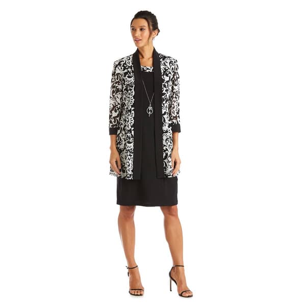 Womens R&M Richards 2pc. Scroll Jacket Dress