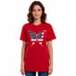 Womens JERZEES Short Sleeve Butterfly Flag Graphic Tee - image 1