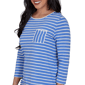 Womens Ruby Rd. Game of Luxe Long Sleeve Stripe Tee - image 5