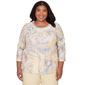 Plus Size Alfred Dunner Al Fresco Paisley Printed Patch Knit Top - image 1