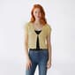 Juniors Pink Rose Short Sleeve Button Front Sweater Cardigan - image 1
