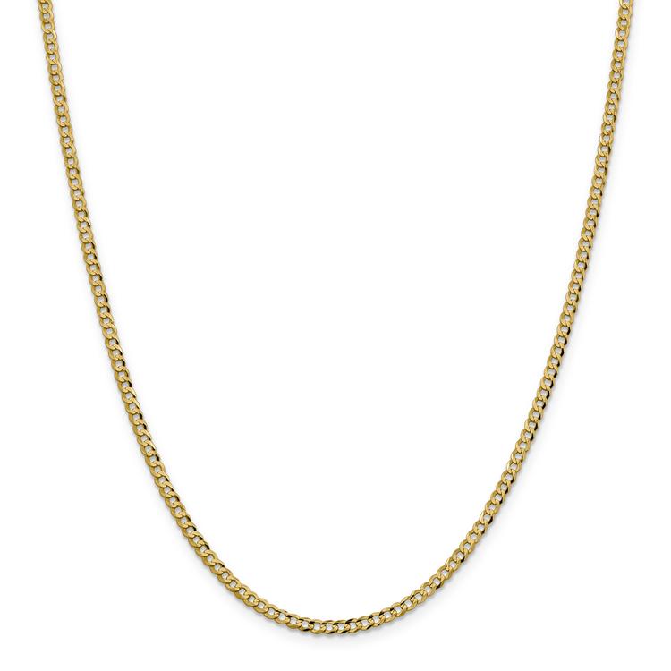 Unisex Gold Classics(tm) 3.1mm. Solid Polished Light Cuban Necklace