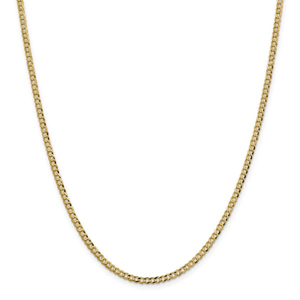 Unisex Gold Classics&#40;tm&#41; 3.1mm. Solid Polished Light Cuban Necklace - image 