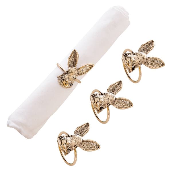 Rose Gold Bunny Head Napkin Rings - Set of 4 - image 