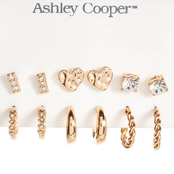 Ashley Cooper(tm) Sparkling  Accents/Heart Design/Hoop Earring Set - image 