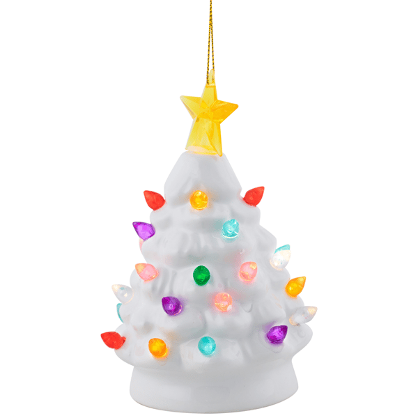 Northlight Mini LED Retro White Christmas Tree with Star Ornament