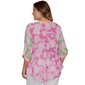 Plus Size Ruby Rd. Hothouse Florals Roll Tab Sleeve Blouse - image 2