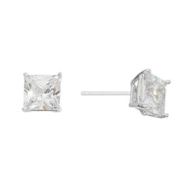 Athra Sterling Silver Cubic Zirconia Stud Earrings