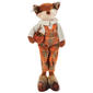 14in. Standing Fox with Plaid Overalls & Pumpkin - image 1