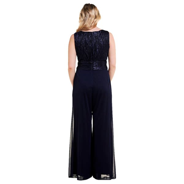 Womens Connected Apparel Metallic Crinkle Jumpsuit