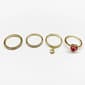 Ashley 4pc. Gold-Tone Stackable Heart Charm Ring Set - image 1