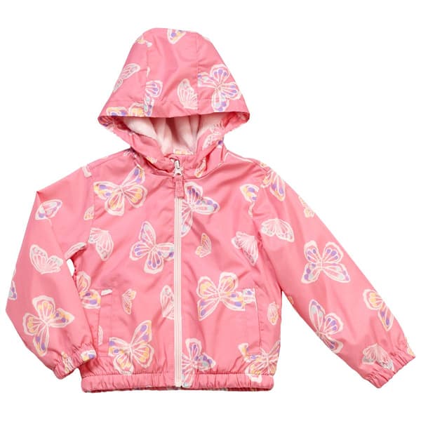 Toddler Girl Pink Platinum Butterfly Windbreaker - image 