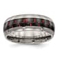 Mens Endless Affection(tm) 8mm Black &amp; Red Carbon Fiber Inlay Band - image 1