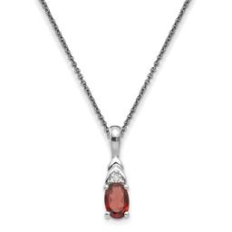 14kt. White Gold Garnet Diamond Necklace
